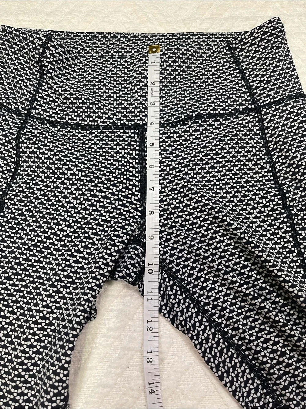 lululemon Fast & Free 7/8 Tight Black & White High-Rise Leggings Size 8
